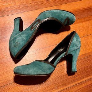 Miracle Cana Teal Suede Fluevog Heels US 10